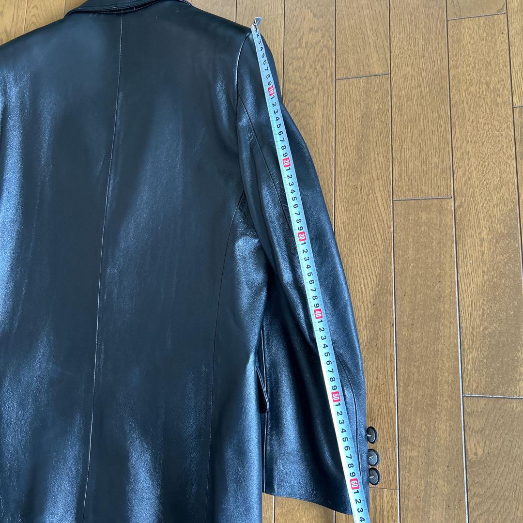 最終値下げ　イタリア製　ブラックレザージャケット ダブル　フィレンツェ　本革