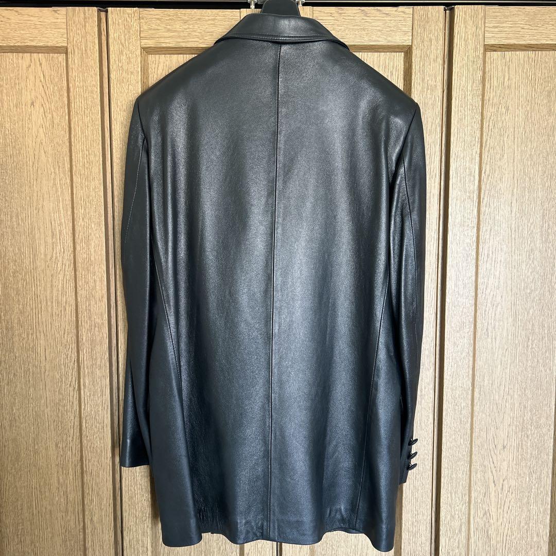 最終値下げ　イタリア製　ブラックレザージャケット ダブル　フィレンツェ　本革