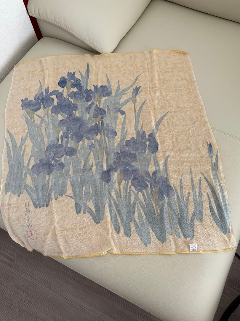 新品未使用　尾形光琳　かきつばた　ふじみやび風呂敷　名作原画写し　絹　桐箱付