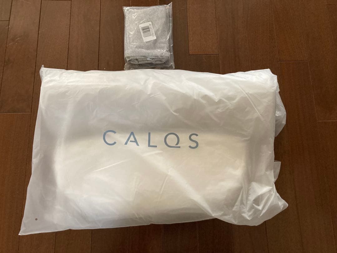 首と肩がホッとする枕 CALQS 枕、カバー（ライトグレー） 、調整パッド 新品