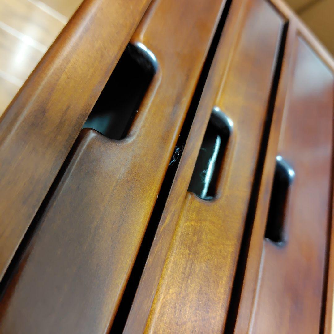 豊岡クラフト A4ドロワーズ3 (美品/レッド加工) 素敵な書類収納、机上整理棚