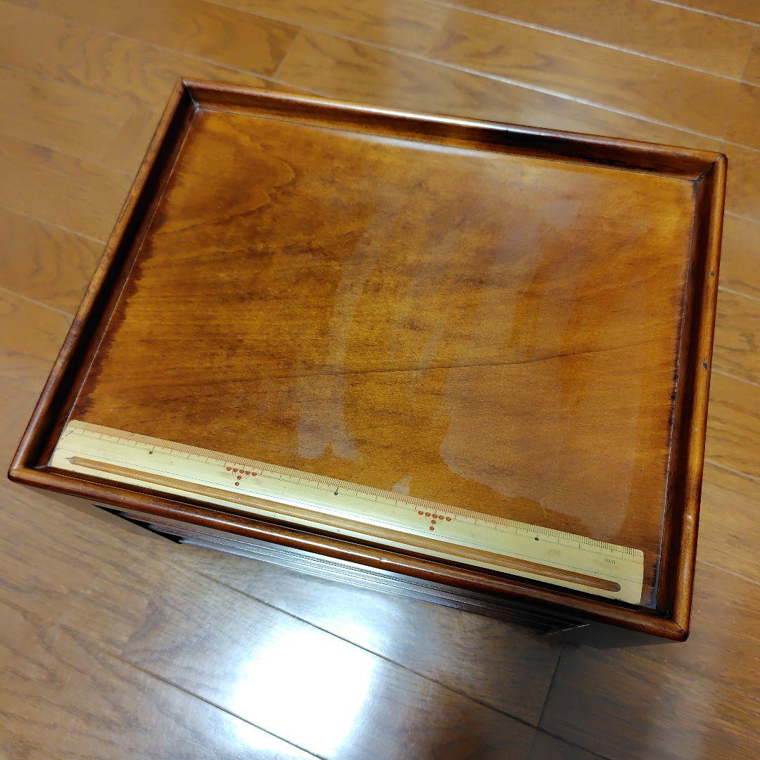 豊岡クラフト A4ドロワーズ3 (美品/レッド加工) 素敵な書類収納、机上整理棚