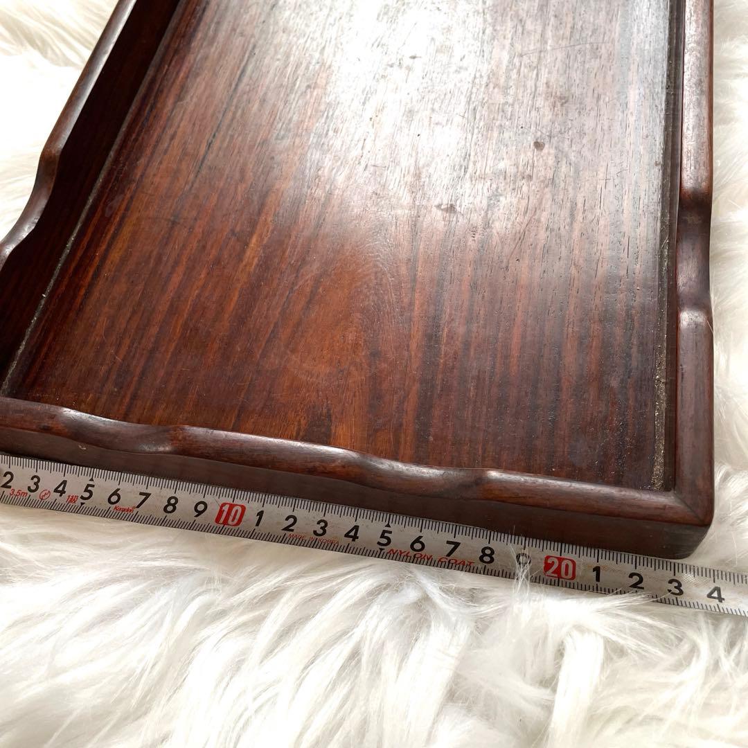 紫壇　お盆　アンティーク雑貨　トレー　年代物　昭和レトロ　飾り台　高級木材　匿名