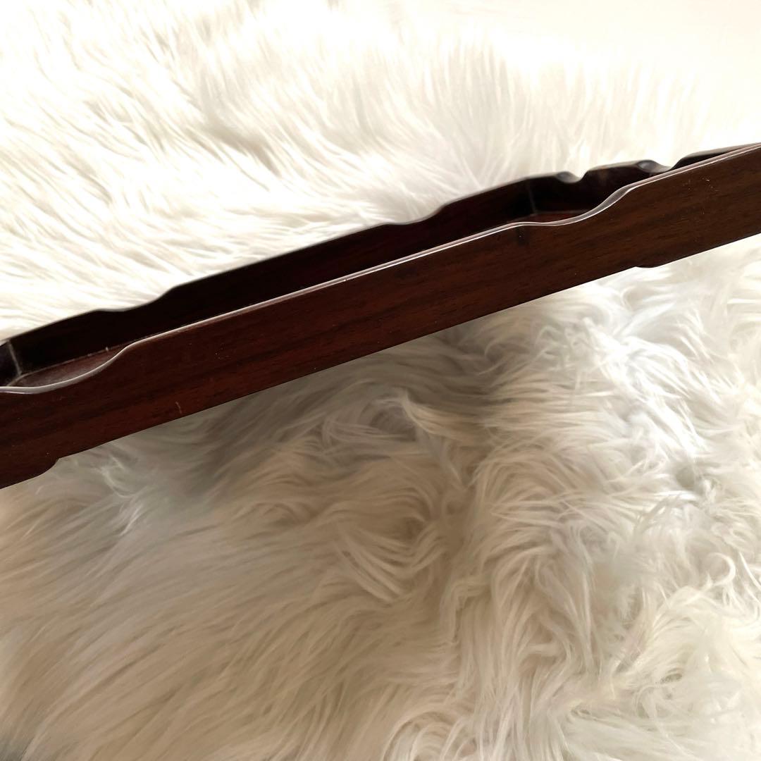 紫壇　お盆　アンティーク雑貨　トレー　年代物　昭和レトロ　飾り台　高級木材　匿名