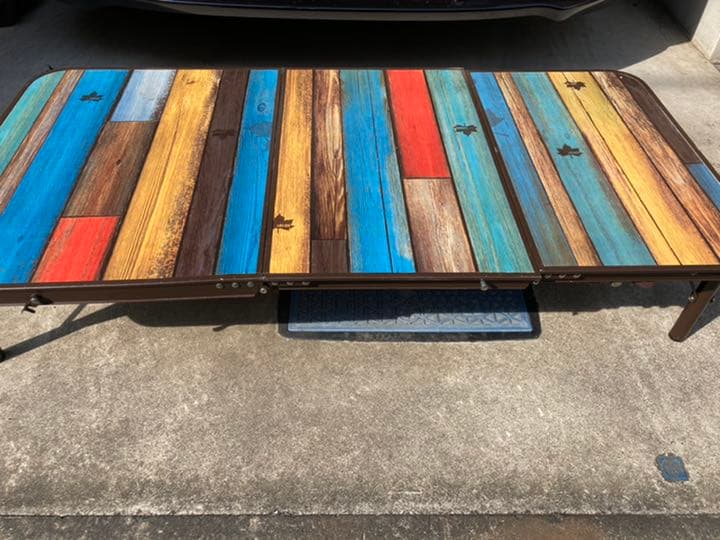 ロゴス　ヴィンテージ風テーブル　脚調整可能