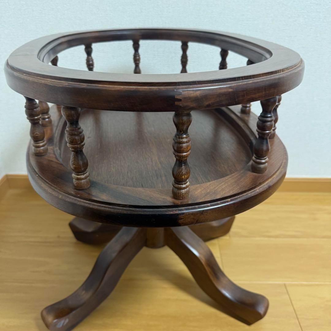 イタリア製　アンティーク家具　360°回転　テーブル　インテリア　ヴィンテージ