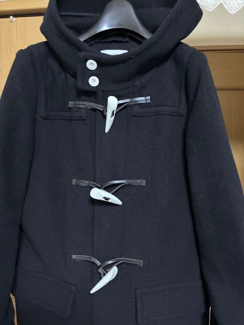 HYKE ダッフルコート黒　size2 白トグル