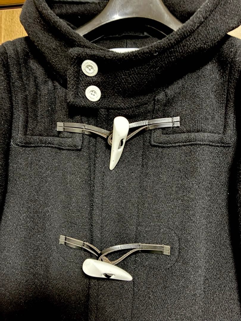 HYKE ダッフルコート黒　size2 白トグル