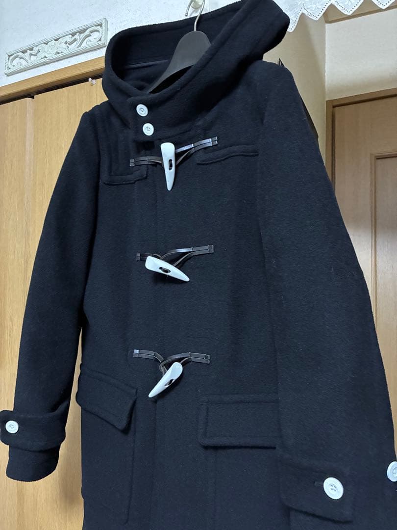 HYKE ダッフルコート黒　size2 白トグル