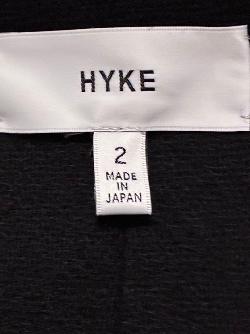 HYKE ダッフルコート黒　size2 白トグル