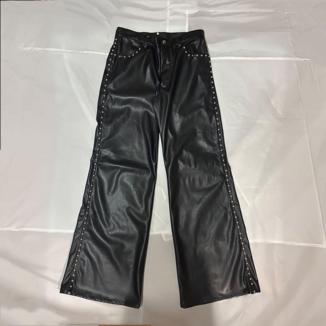 最終値下げ archive studs fake lether pants