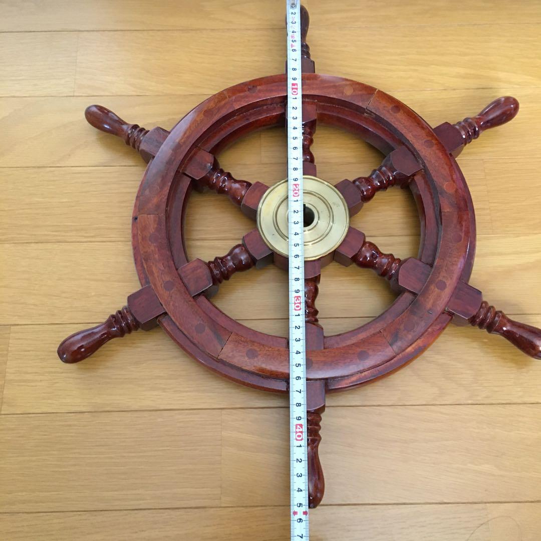 木製ラット　超美品　舵　インテリア