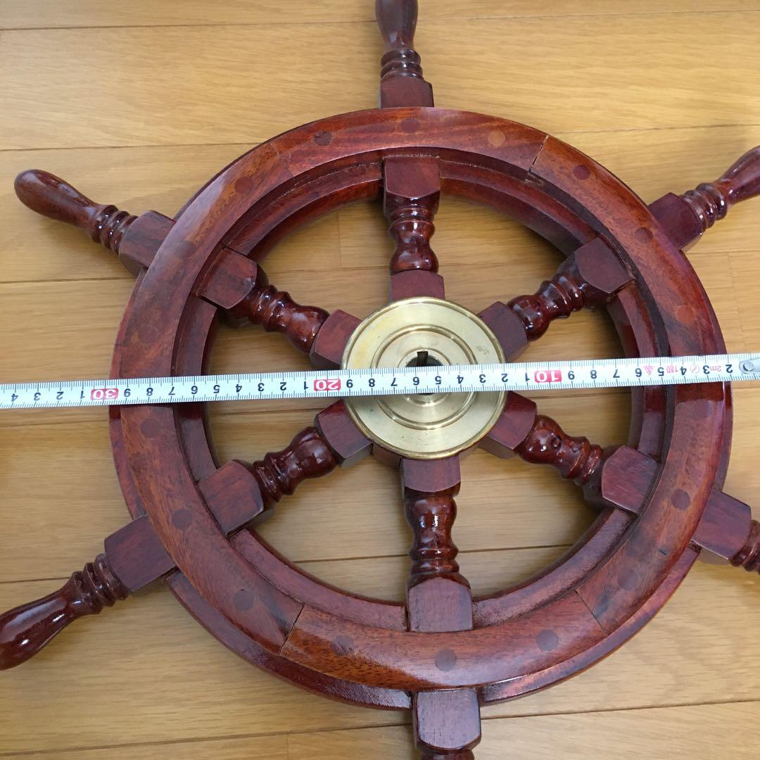 木製ラット　超美品　舵　インテリア