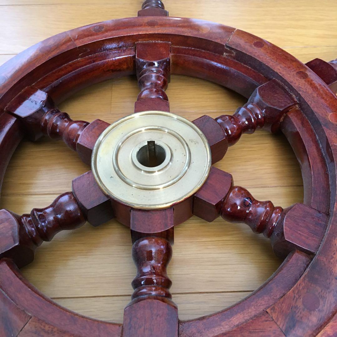 木製ラット　超美品　舵　インテリア