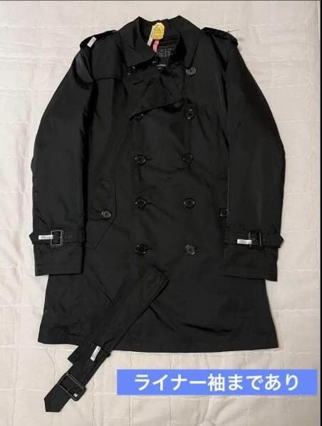 バーバリーブラックレーベル　黒ブラック　トレンチコート　L