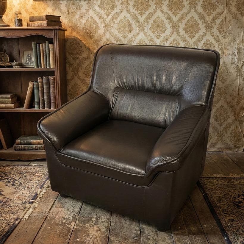 【ヴィンテージ調】1人掛けソファ アンティーク風・レトロ・書斎・音楽鑑賞