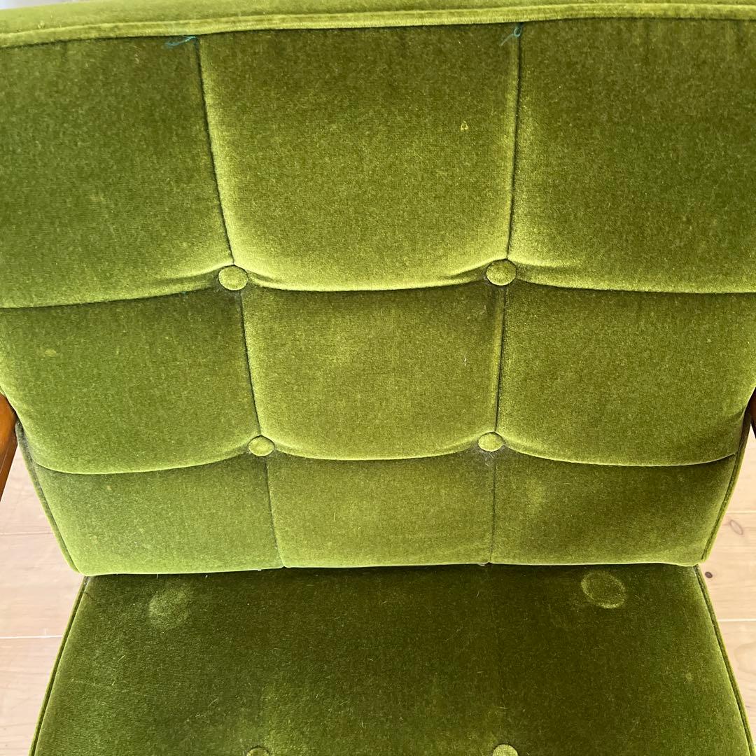 送料込み【カリモク60】Kチェア1シーター 1人掛け モケットグリーン