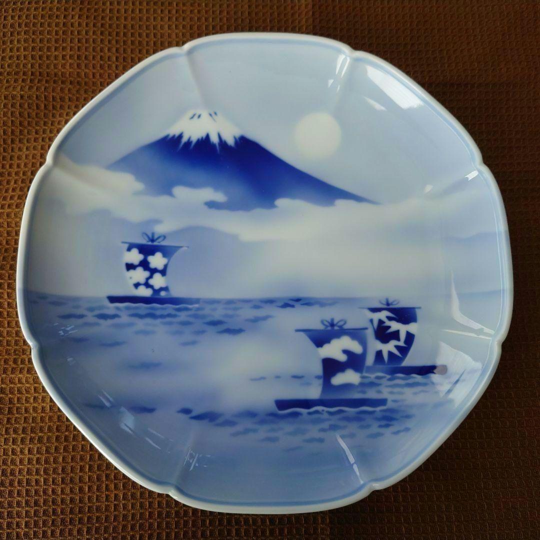 深川製磁 富士山と宝船２枚セット