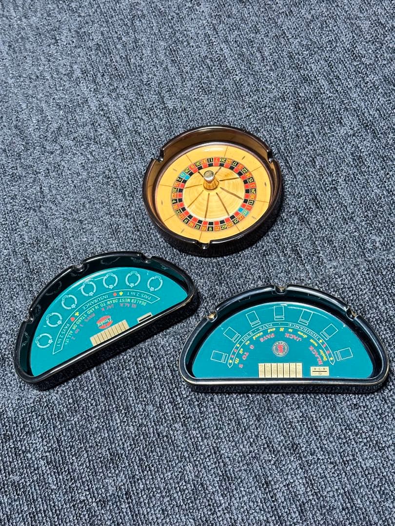 3点セット カジノ 灰皿 ルーレット バカラ ブラックジャック MGM