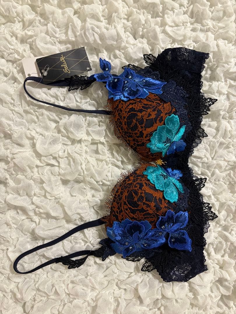 WACOAL Salute 花柄刺繍 ブラ&ショーツセット C75