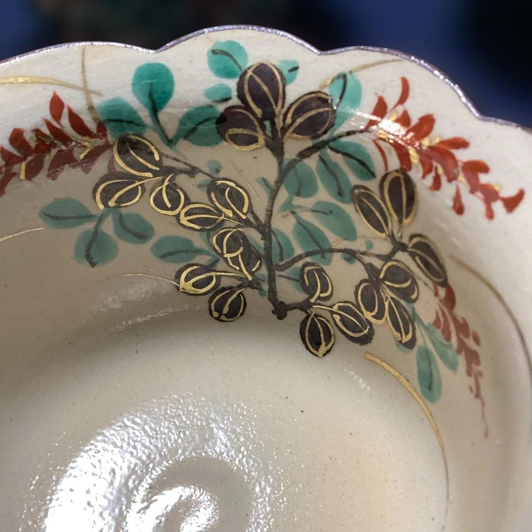 排水溝　京焼乾山写秋草向付10客　新品未使用