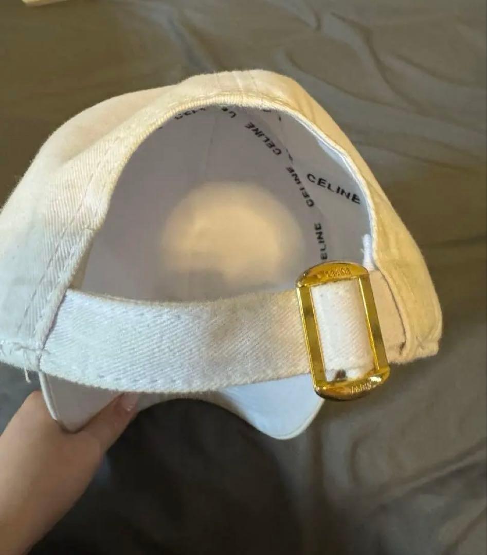 CELINE ホワイト ベースボールキャップ