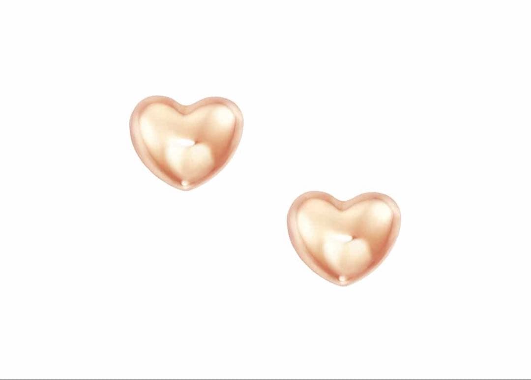 K18PGピアス ハートモチーフ ピンクゴールド