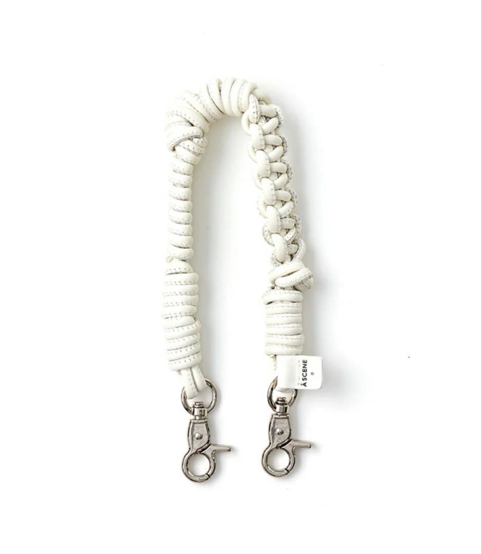 【新品】Design paracord strap-leather-WHITE