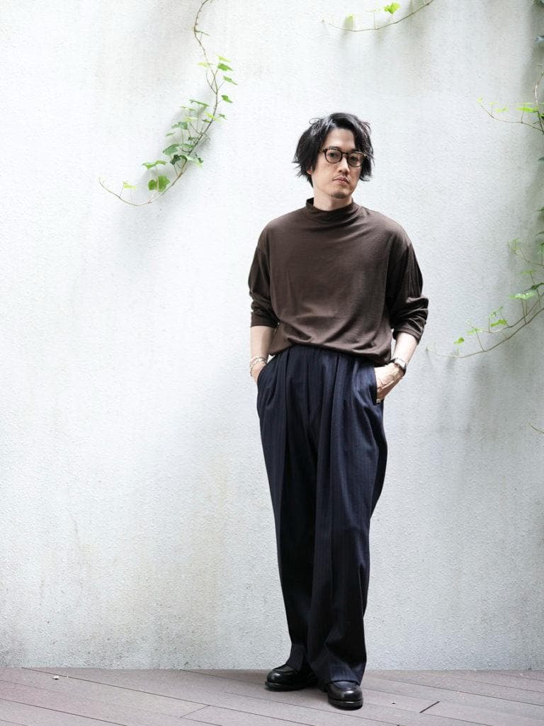 MBハイエンド尾州ウール・モックネック Lサイズ