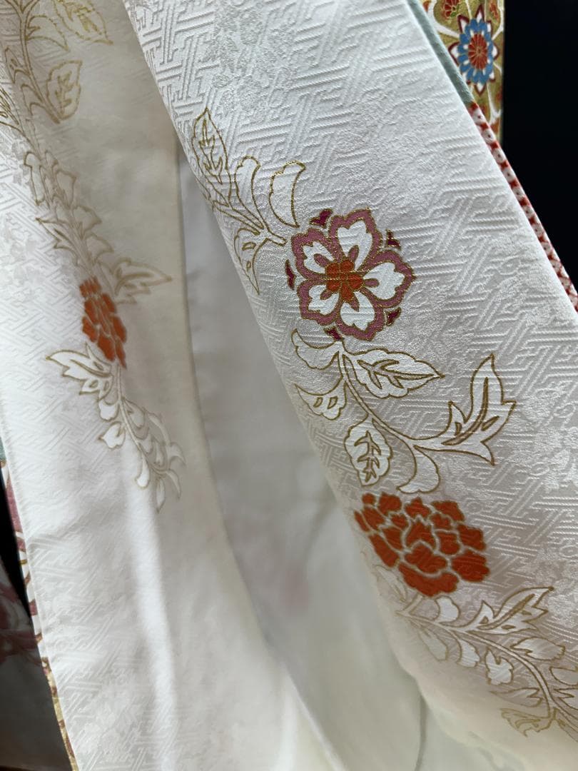 商談中 逸品 白地 染め分け華文 振袖 梅垣織物 フルセット 小田急誂え