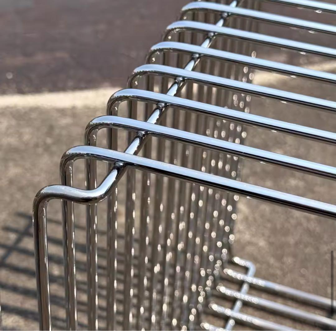 ワイヤー シェルフ 収納 ラック サイドテーブル ディスプレイ シルバー 金属