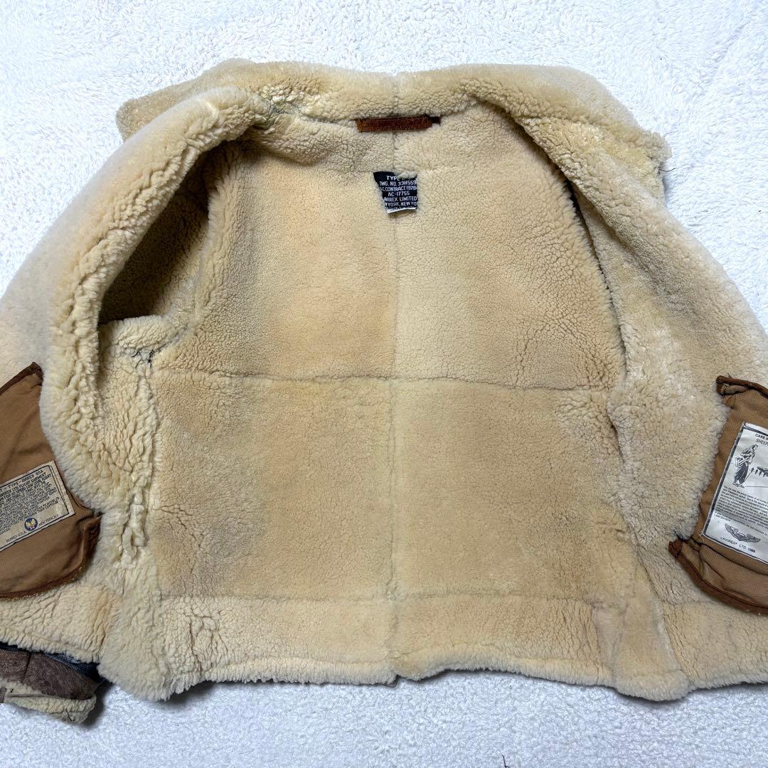 AVIREX B-3 フライトジャケット ムートン 羊革 USA製 38
