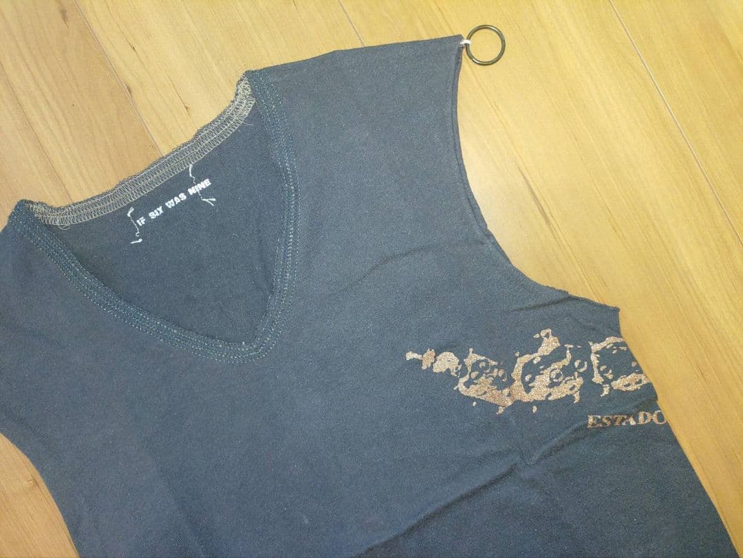 ダークグレー Vネック タンクトップ