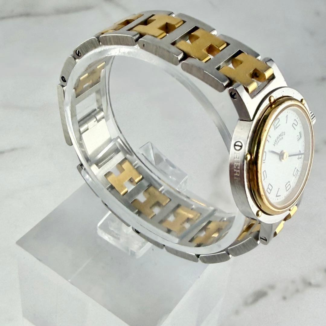 エルメス クリッパー コンビ デイト Hベルト ホワイト レディース 不動