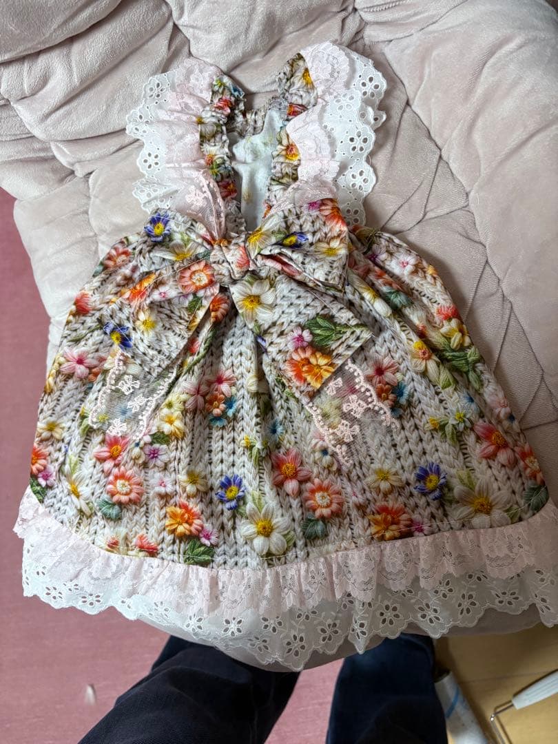 マッチ犬服ハンドメイドワンピース