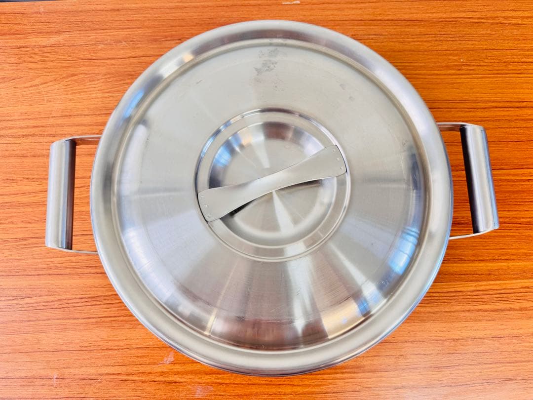 業務用 アルミ両手鍋 36cm 浅型 蓋付き