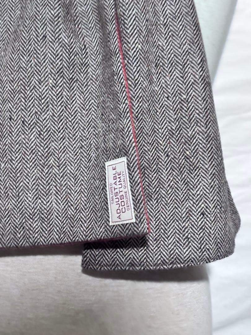 ADJUSTABLE COSTUME ヘリンボーンマフラーリバーシブル美品