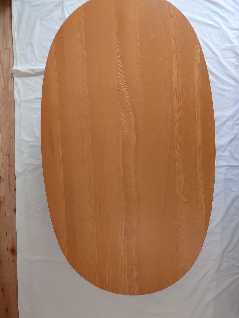 ナチュラル木製楕円形テーブル 120cm