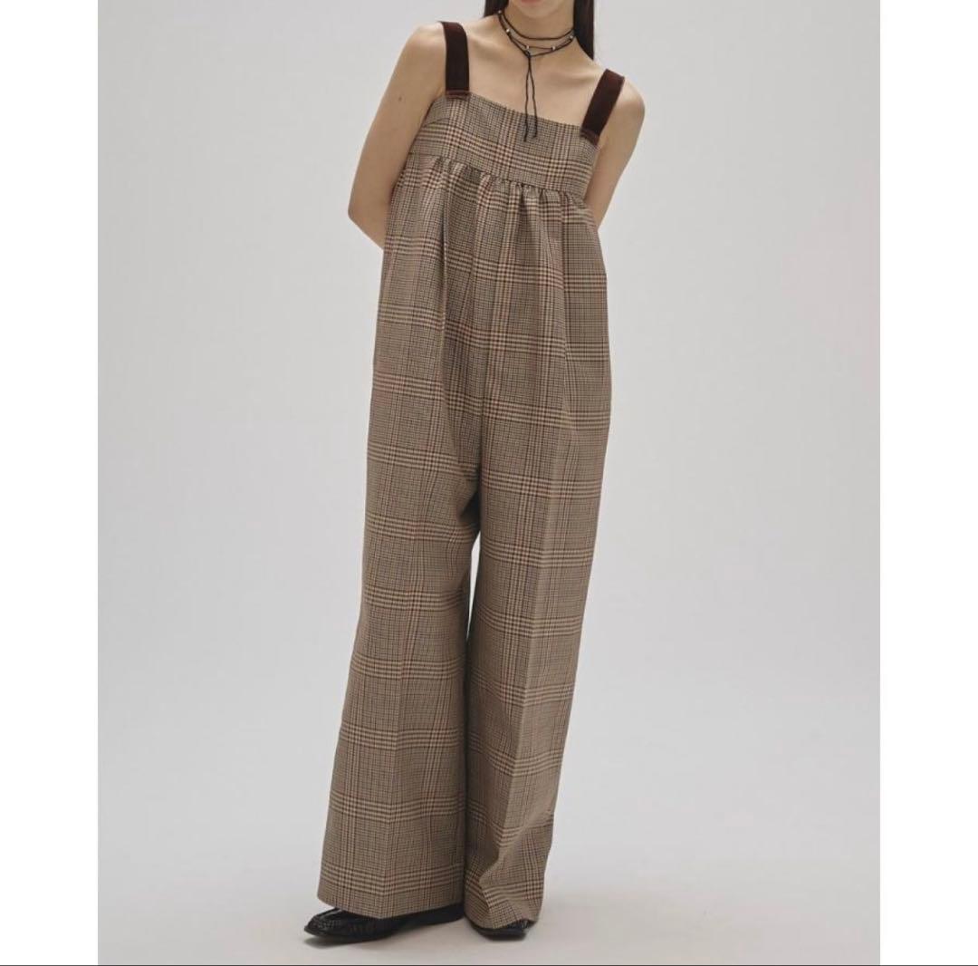 新品タグ付きTODAYFUL Check Wide Combinaison 36
