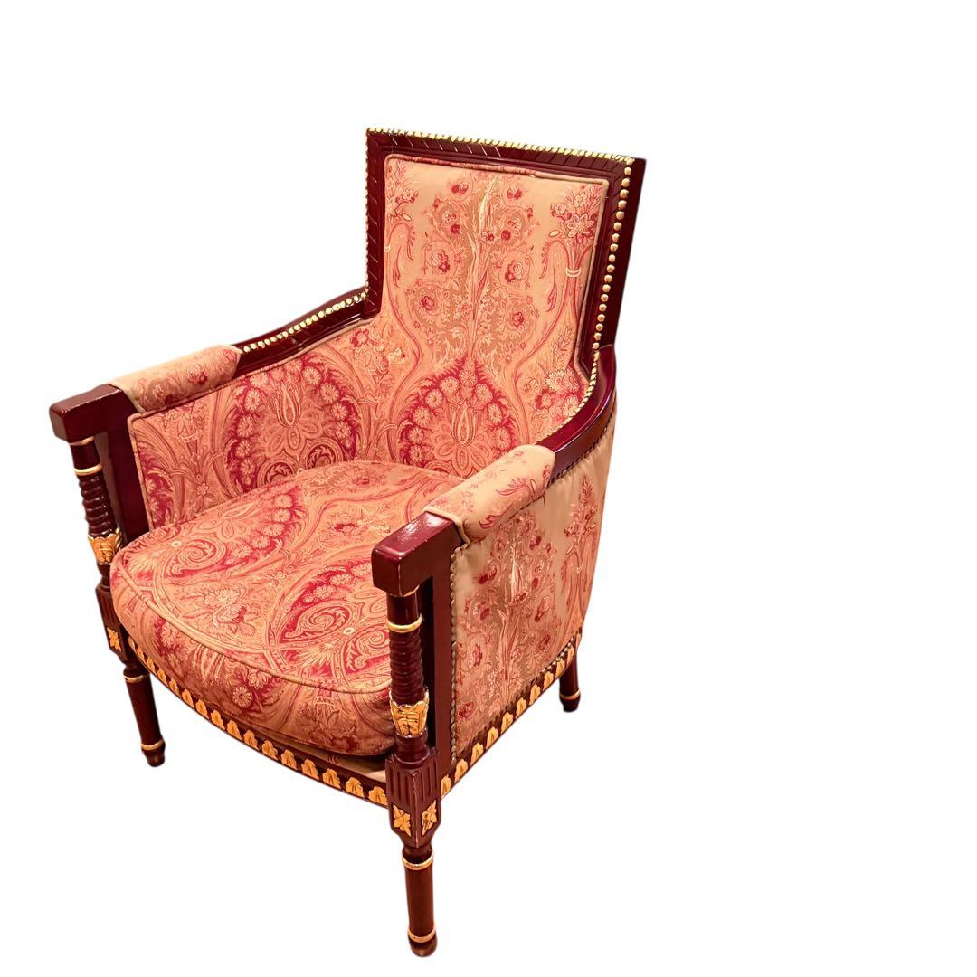 高級 無垢 ルイ16 サロンチェア ゴブラン フレンチ 店舗 什器 アンティーク