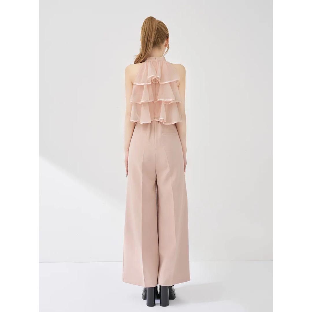 新品タグ付き ダーリッチ ティアードフリルジャンプスーツ ピンク フリー