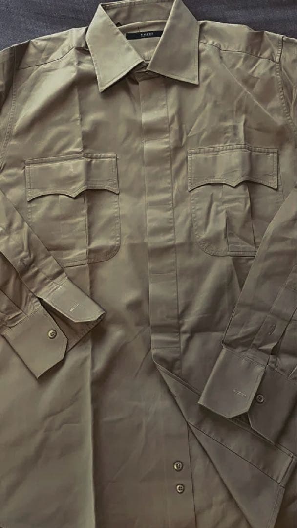 GUCCI 長袖シャツ ミリタリー　 カーキ　トムフォード期