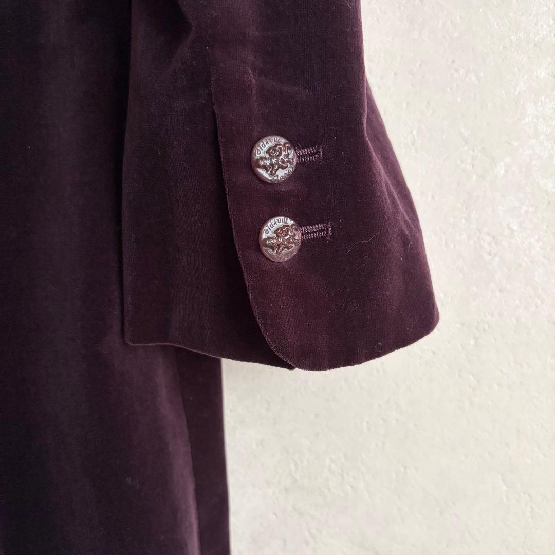 【クリーニング済】ジェーンマープル＊ベルベット　鳥かごワンピースコート＊ボルドー