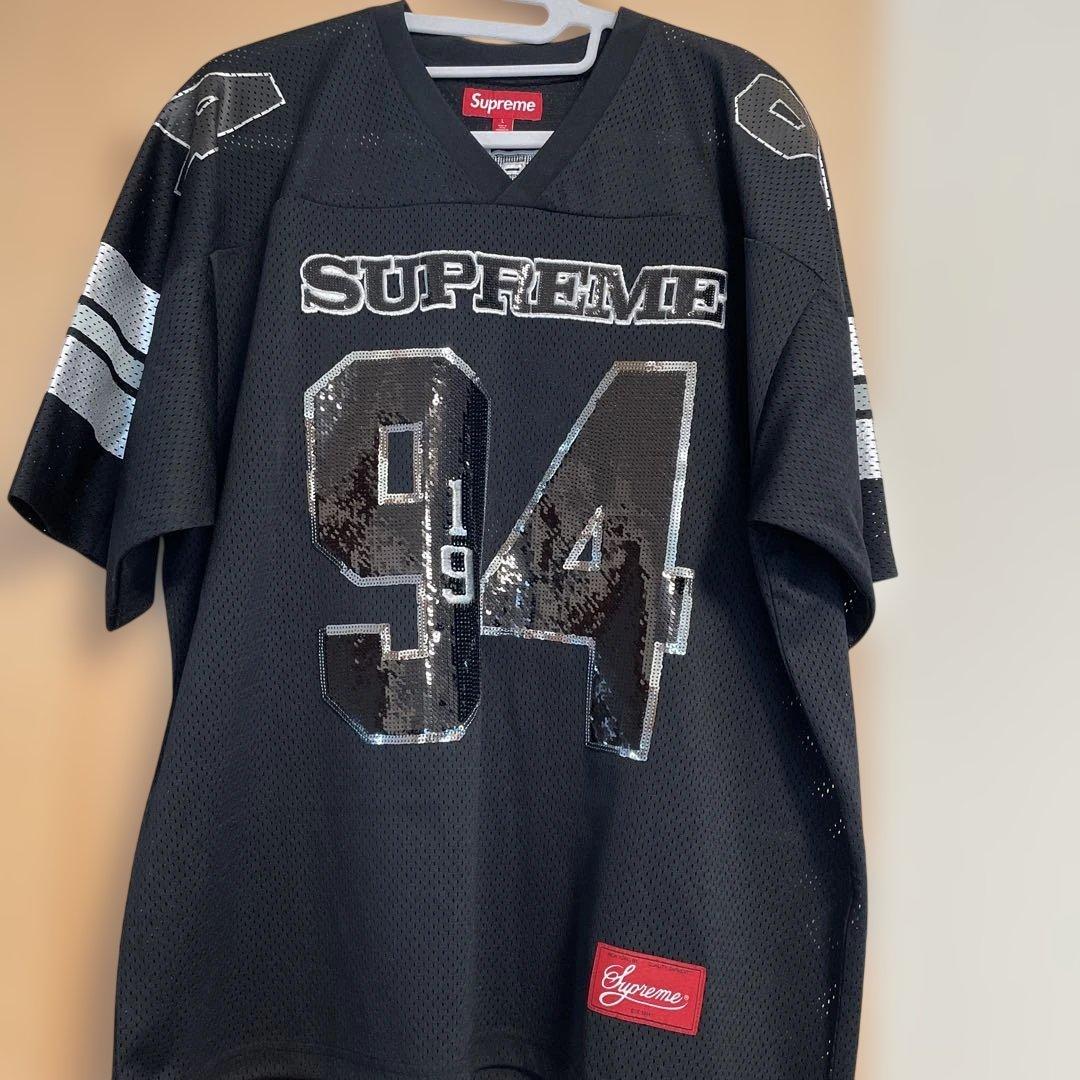 シャツ SUPREME Sequin Football Jersey Black L