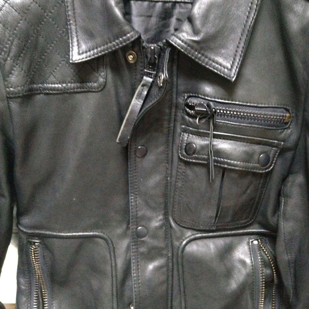 ブラックレザージャケット　NUMBING エディスリマン