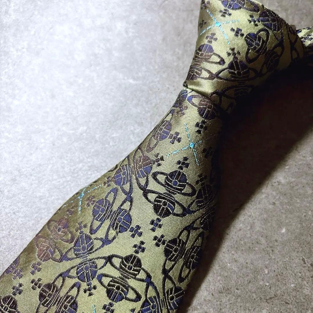 Vivienne Westwood オーブ総柄 ネクタイ ジャガード 玉虫色