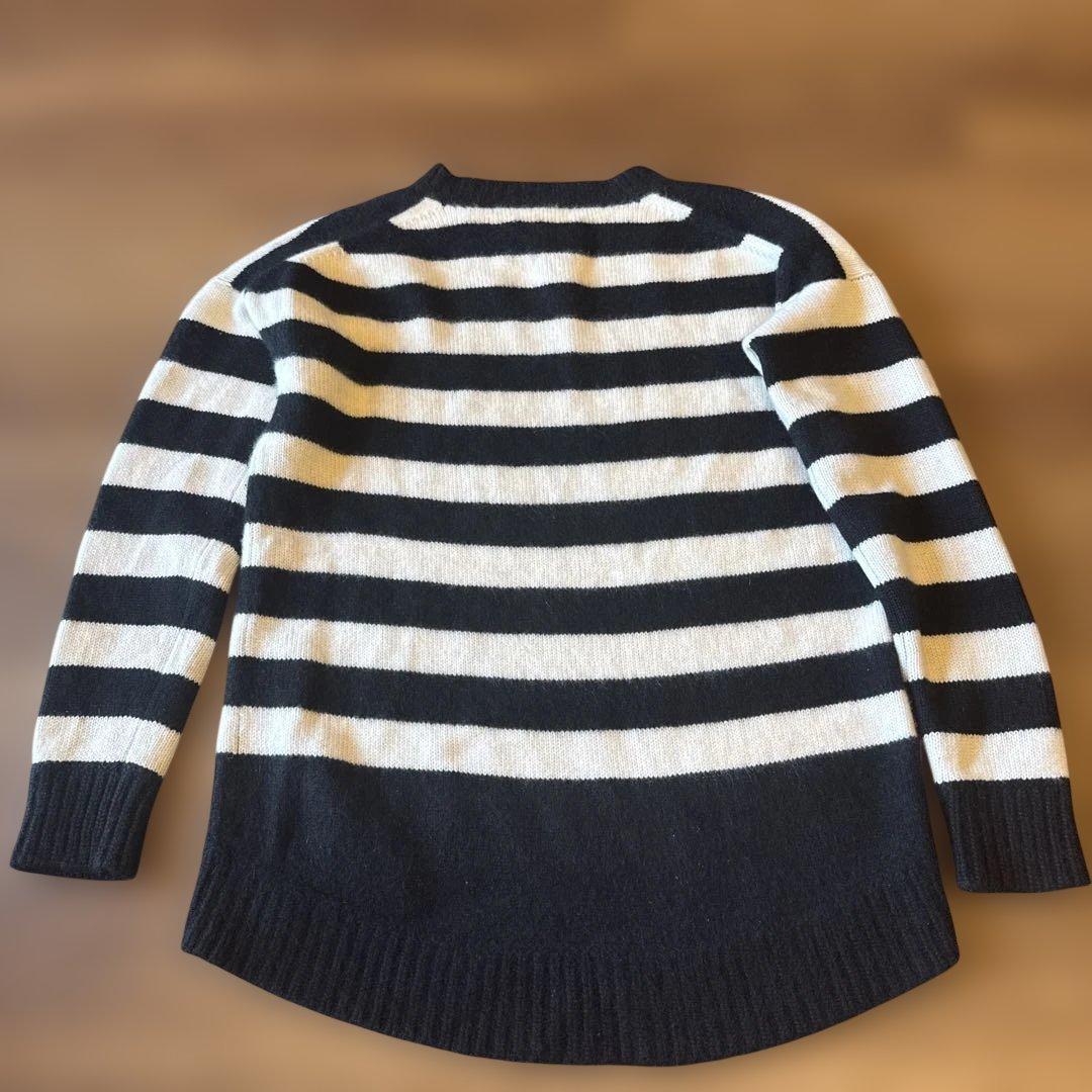 Drawer ボーダー　カシミヤ　長袖ニットセーター サイズ1