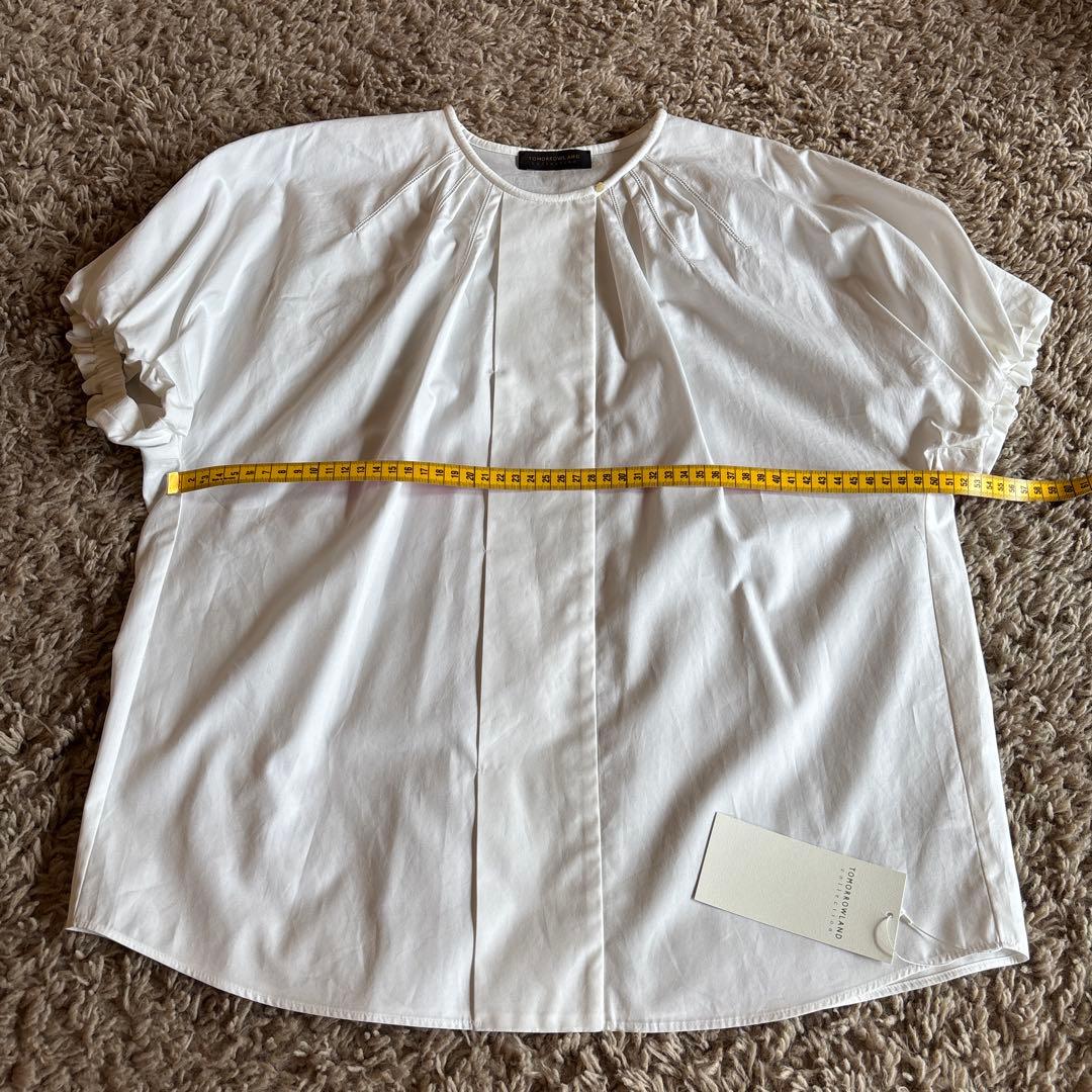 新品 トゥモローランドコレクション 半袖白ブラウス 36