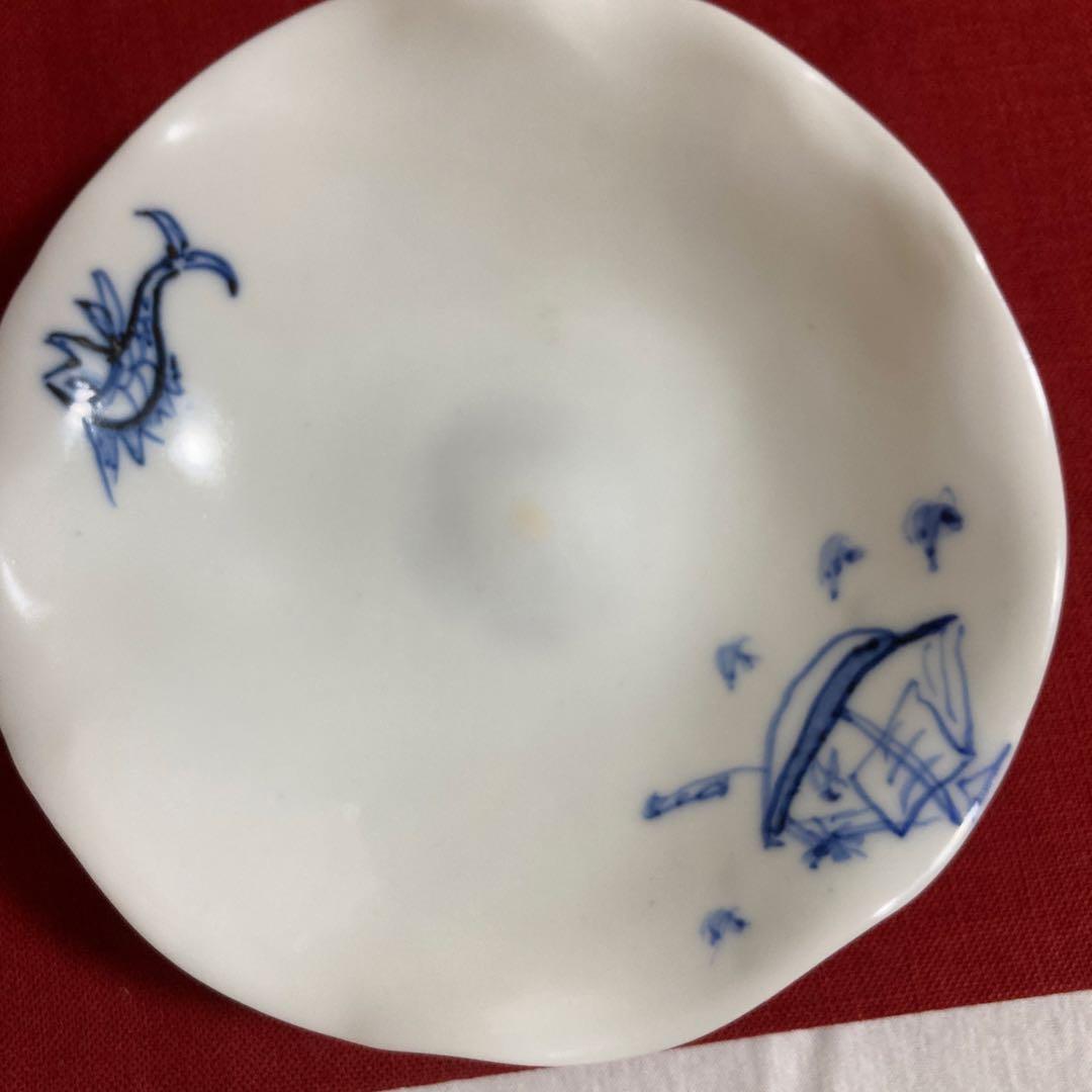 美濃焼　黒岩卓実作　呉須豹紋大鉢　銘々皿セット