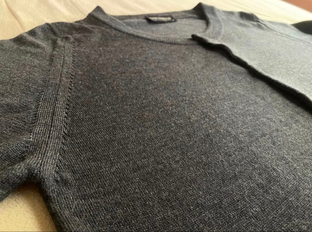 ア*ー様 JOHN SMEDLEY ウール クルーネック 24G カーディガン